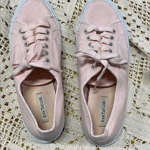 Ann Taylor Blush Pink Canvas Sneakers Vintage 8 1/2